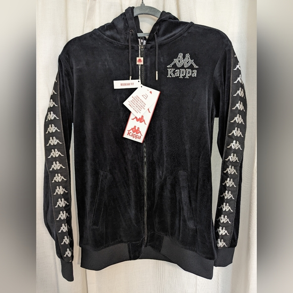 Black Kappa Velvet Zip-up hoodie - Picture 3 of 3